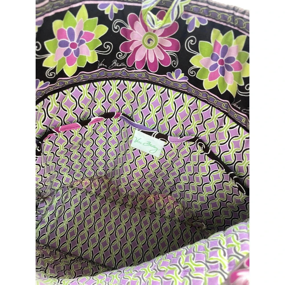 Vera Bradley RETIRED PURPLE PUNCH Quilted Tote Bag and Matching Wallet Set